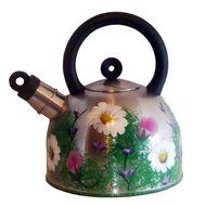 ArtisanStreet's Garden Design Hand Painted Whistling Tea Kettle