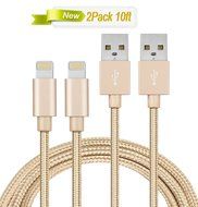 iPhone Charging Wire, MarchPower 2 Pack 10ft Extra Long Nylon Braided USB Cord Charging Cable For iPhone SE 6s... N2