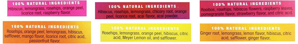 Stash Tea Fruity Herbal Tea Six Flavor Assortment, 18-20 Count Tea Bags in Foil (Pack of 6) N4