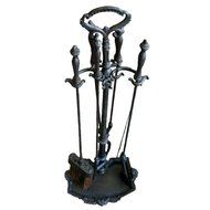 NACH Cast Iron 4-Piece Fireplace Tools with Stand