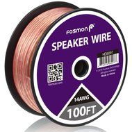 Fosmon [12 Gauge | 50ft] AWG Copper-Clad Aluminum (CCA) Speaker Wire with Red Polarity Mark N7