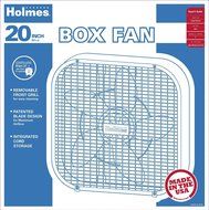 Holmes Weather Shield 20 Inch Metal Box Fan, White - A High Efficient Modern Oscillating Motor and Blade Combination...