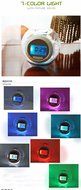 SIS Apple-shaped 7-Colour LED Changing Digital Alarm Clock with timer,music and thermometer