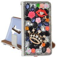 Note 5 Case, Galaxy Note 5 Case,Yaheeda Premium PU Leather [3D Metal Accessory ] Bling Diamond Crystal [Card Slot... N40