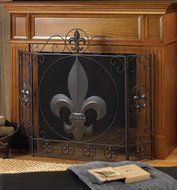 Fireplace FLEUR-DE-LIS FIRE PLACE SCREEN Iron Flur Fleur De Li
