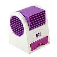 Doinshop New Fan Portable Desktop Dual Bladeless USB Air Conditioner Mini (blue) N3