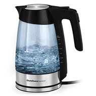 1.75 Qt Kitchen USA Cordless Electric Tea Kettle, Glass / Stainless Steel, Clear