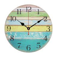 Vintage Rustic Country Tuscan Style Silent Wooden Wall Clock Home Decor