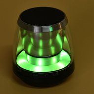 DDLBiz Portable Cylinder LED Bluetooth Speaker Card USB For iPod iPhones PC Black N2