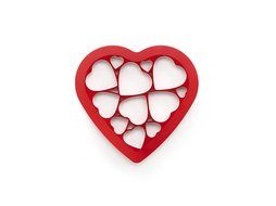 Lekue Cookie Cutter Puzzle, Hearts, Red N6