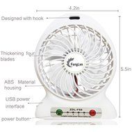 FengLan Portable Lithium Battery Fan 4-inch Vanes 3 Speeds Rechargeable Desktop Fan Mini Desk Fan Portable Handheld... N12