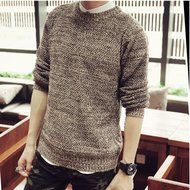 Spritech(TM) Men's Fashion Comfort Autumn Knitting Round Neck Pullover Sweater Coffee XL N7