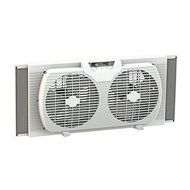 Dual Blade 9-Inch Twin Window Fan with Cover Portable Reversible Airflow, White N2