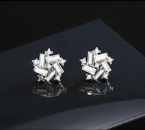 New Fashion Women Lady Elegant Windmill Crystal Rhinestone Ear Stud Earrings DIC N3