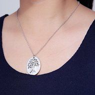 Serenity Prayer Tree Pendant Two Piece Necklace Religious Inspirational Jewelry N2