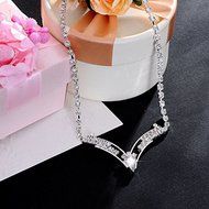 Crystal Bridesmaid Silver Necklace Earrings Set Wedding Bridal Fashion Jewelry