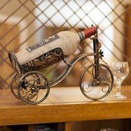 Spritech(TM) European Vintage Style Portable Wine Rack Bronzed Metal Bottle Iron Holder N7