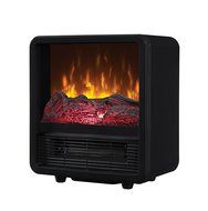 Twin-Star Home CFS-300-BLK Portable Electric Personal Space Heater Cube with Electric Fireplace, Black N4
