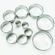 HUJI Stainless Steel Professional Plain Round Pastry Dough Cutter Set for Baking Cookies Pie Pops Kitchen (1,... N33