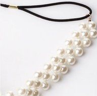 Handmade Bling Inlay Pearl Beaded Headband HairBand Hair Rubber Band Accessories N3