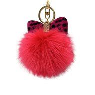 AutumnFall&reg; Fluffy Faux Rabbit Fur Ball Charm Car Keychain Handbag Key Ring (# 14) N6