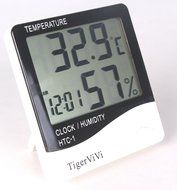 Tigervivi&reg; LCD Digital Display Thermometer Hygrometer Indoor Electronic Temperature Humidity Meter Clock Weather... N2