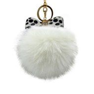 AutumnFall&reg; Fluffy Faux Rabbit Fur Ball Charm Car Keychain Handbag Key Ring (# 14) N10