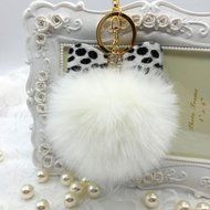 AutumnFall&reg; Fluffy Faux Rabbit Fur Ball Charm Car Keychain Handbag Key Ring (# 14) N11