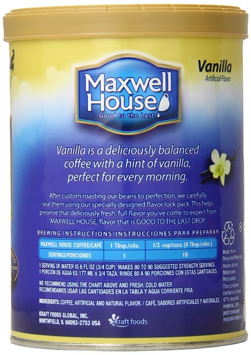 Maxwell House Ground Coffee, Vanilla, 11 Ounce N2