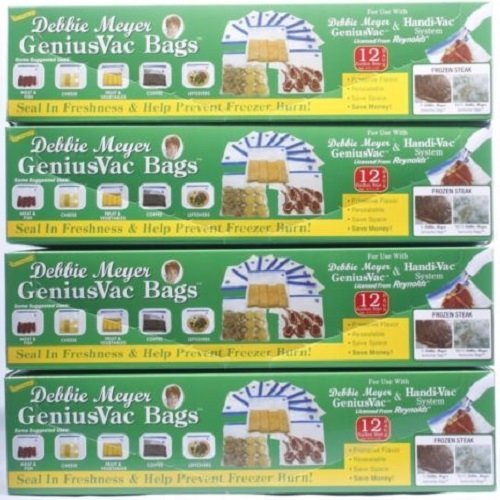 SET OF FOUR - Debbie Meyer GeniusVac Gallon Size Bags, 12 bags per box (48 total bags)