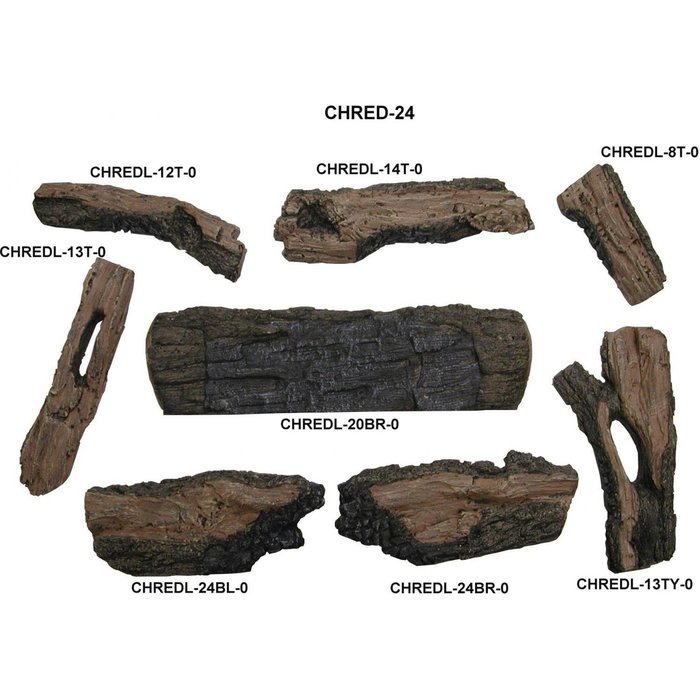 Peterson Real Fyre 24-inch Charred Red Oak Log Set With Vented Propane Ansi Certified G46 Burner - Electronic... N2