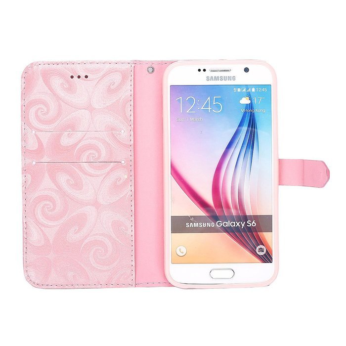 Galaxy S6 Case,Galaxy S6 Wallet Case, PHEZEN Bling Liquid Glitter Love Heart Floating 3D Hourglasses Luxury Pu... N28