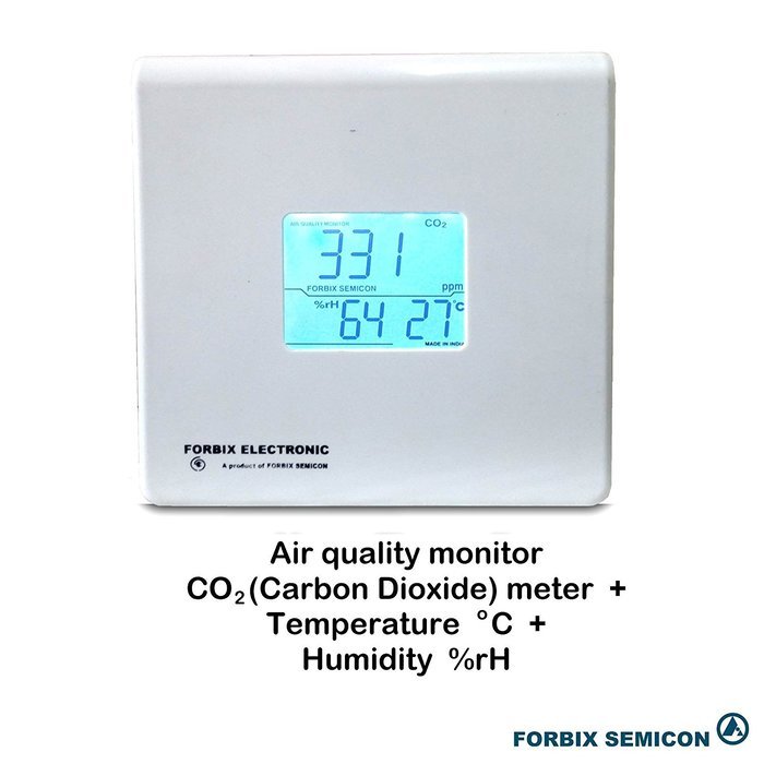 FORBIX SEMICON CO2 Meter, Temperature, Humidity Meter And Monitor Standard White N2