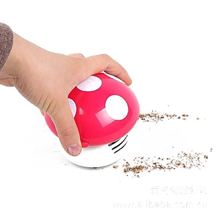 Vipe Desktop Vacuum Cartoon Mushroom Desk Dust Cleaner Mini Table Dust Vaccum Cleaner (Orange) N3