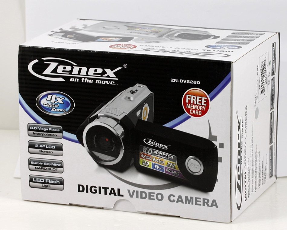 Zenex ZN-DV5280 Digital Camera with 4 x Optical Zoom and 2.4-Inch LCD Screen White