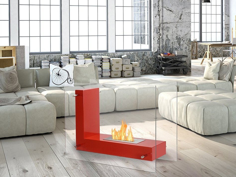 Ignis Ventless Bio Ethanol Fireplace Vitrum L Red N7
