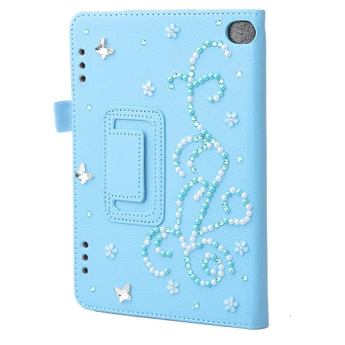 Spritech(TM) Luxury Bling Rhinestone Design Elegant Flower Decor Smart-shell Stand Cover for Amazon Kindle Fire... N18