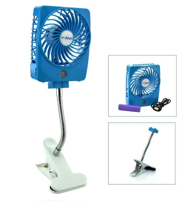 Niceshop&reg; Mini Handheld Square Electrical Portable Rechargeable Fan 3 Speeds Desktop Clip-on Fan Summer Cooler... N11
