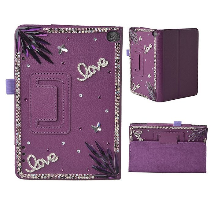 Spritech(TM) Luxury Bling Rhinestone Design Elegant Flower Decor Smart-shell Stand Cover for Amazon Kindle Fire... N21