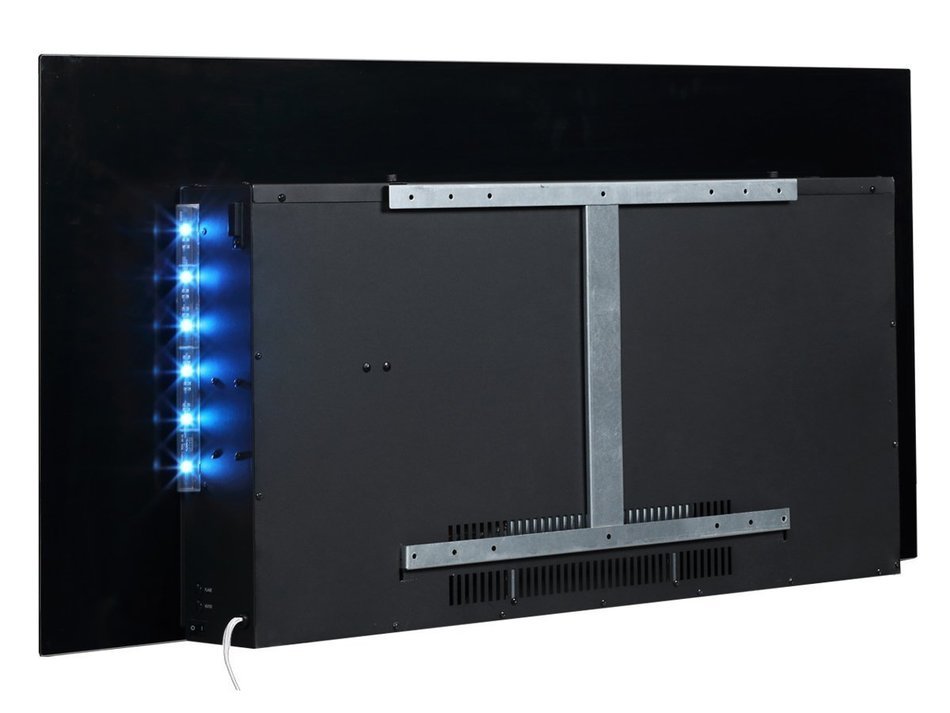 PuraFlame 47" Rossano, Wall Mounted, Flat Panel Electric Fireplace Heater with Remote, 1500W, Black N3