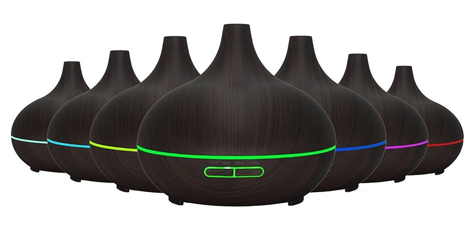 Essential Oil Diffuser 300ml Cool Mist Humidifier Ultrasonic Aroma with Multi-Color Light, Auto Shut-Off and Adjustable... N5