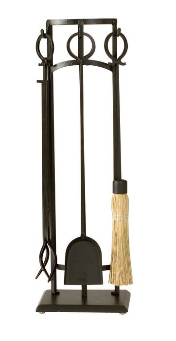 Panacea Products 15924 4-Piece Curved Toolset with Rings for Fireplace