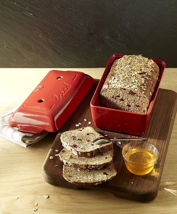 Emile Henry Made In France Flame Bread Loaf Baker, 9.4 x 5", Charcoal N6
