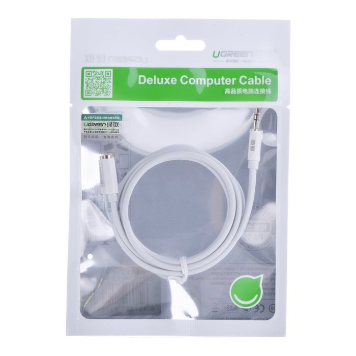 UGREEN 10747 Gold Plated 3.5mm Stereo Auxiliary Extension Cable - 3ft (1m) - White for Smartphones, Tablets... N2
