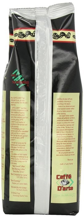 Caffe D'arte Gourmet Meaning of Life Whole Bean Coffee, 16-Ounce Foil Bags (Pack of 2) N20