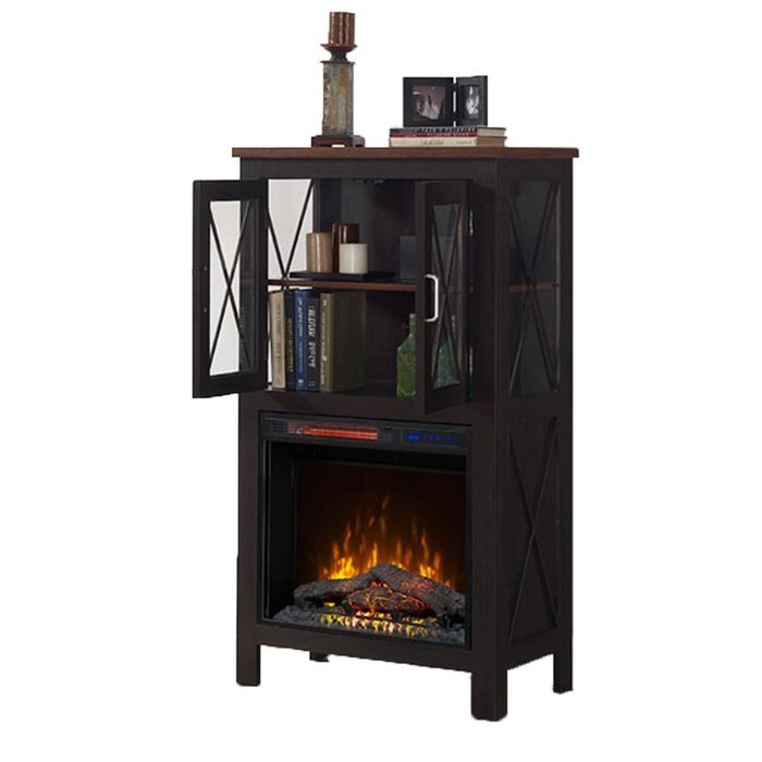 Mirus Industrial Style Electric Fireplace with Display