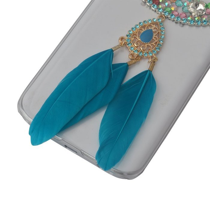 HTC Desire 626 Case,Yaheeda 3D Pearls Sparkle Plume Feather Chain Fashion Bling PC Hard Case for HTC Desire 626 N58