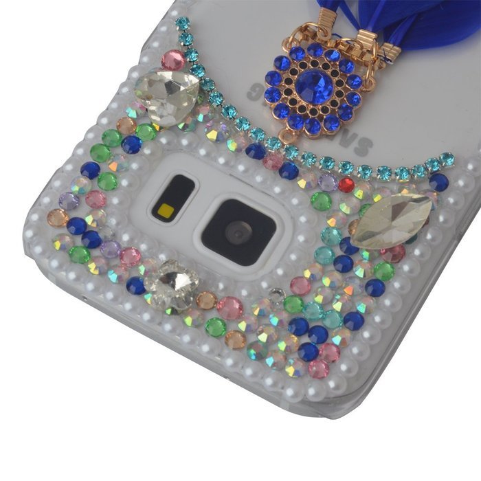 HTC Desire 626 Case,Yaheeda 3D Pearls Sparkle Plume Feather Chain Fashion Bling PC Hard Case for HTC Desire 626 N62