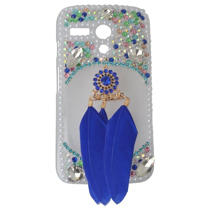 HTC Desire 626 Case,Yaheeda 3D Pearls Sparkle Plume Feather Chain Fashion Bling PC Hard Case for HTC Desire 626 N63
