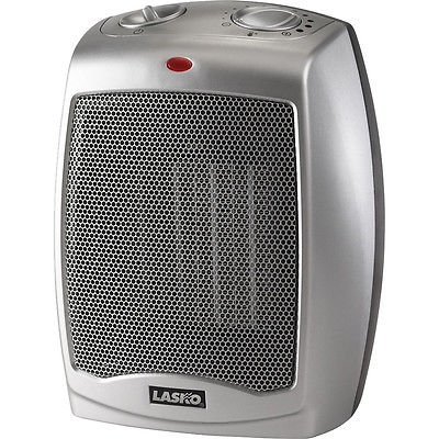 Lasko Silver Ceramic Heater with Adjustable Thermostat